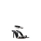 Amina Muaddi Black Crystals Stiletto Heel Sandals
