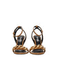 Versace Brown Leather Stiletto Heels Sandals