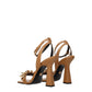 Versace Brown Leather Stiletto Heels Sandals