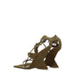 The Attico Green Leather Flip-Flop Sandals