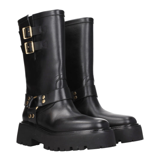 Celine Gold Leather Ankle Boots