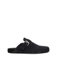 Isabel Marant Black Leather Slippers Sandals