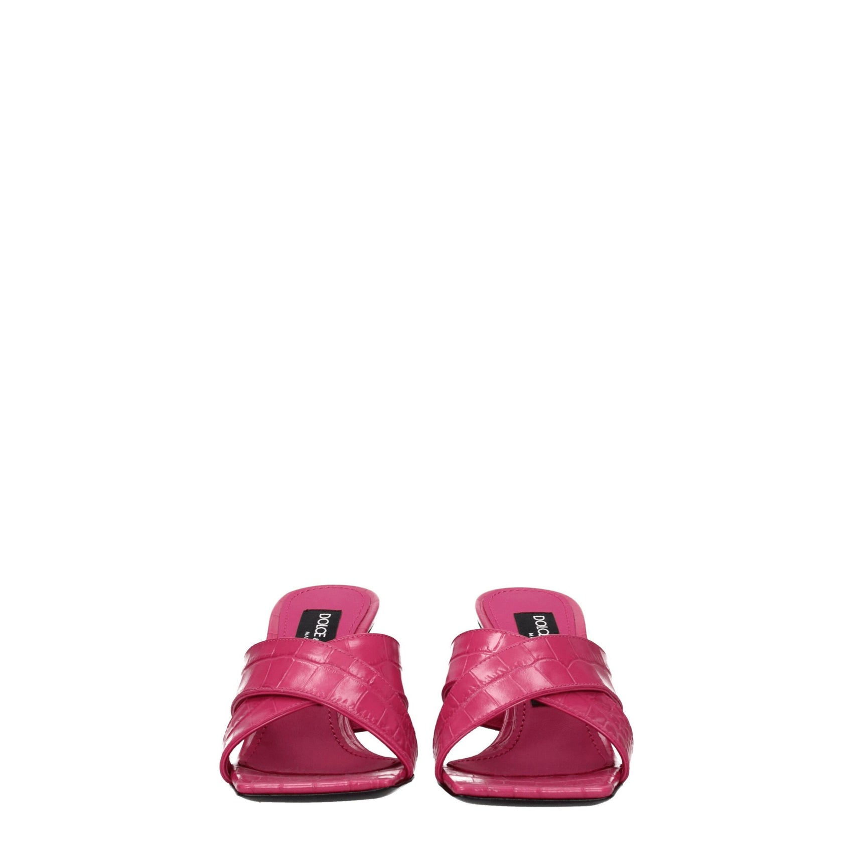 Dolce & Gabbana Pink Leather Platform Sandals