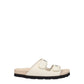 Palm Angels Beige Leather Flat Sandals