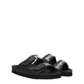 Palm Angels Black Leather Flat Sandals