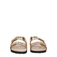 Palm Angels Gold Leather Slippers
