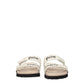 Palm Angels Beige Leather Flat Sandals
