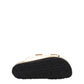Palm Angels Gold Leather Slippers