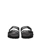 Palm Angels Black Leather Slippers Sandals