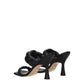 Stuart Weitzman Black Leather Stiletto Heels Sandals