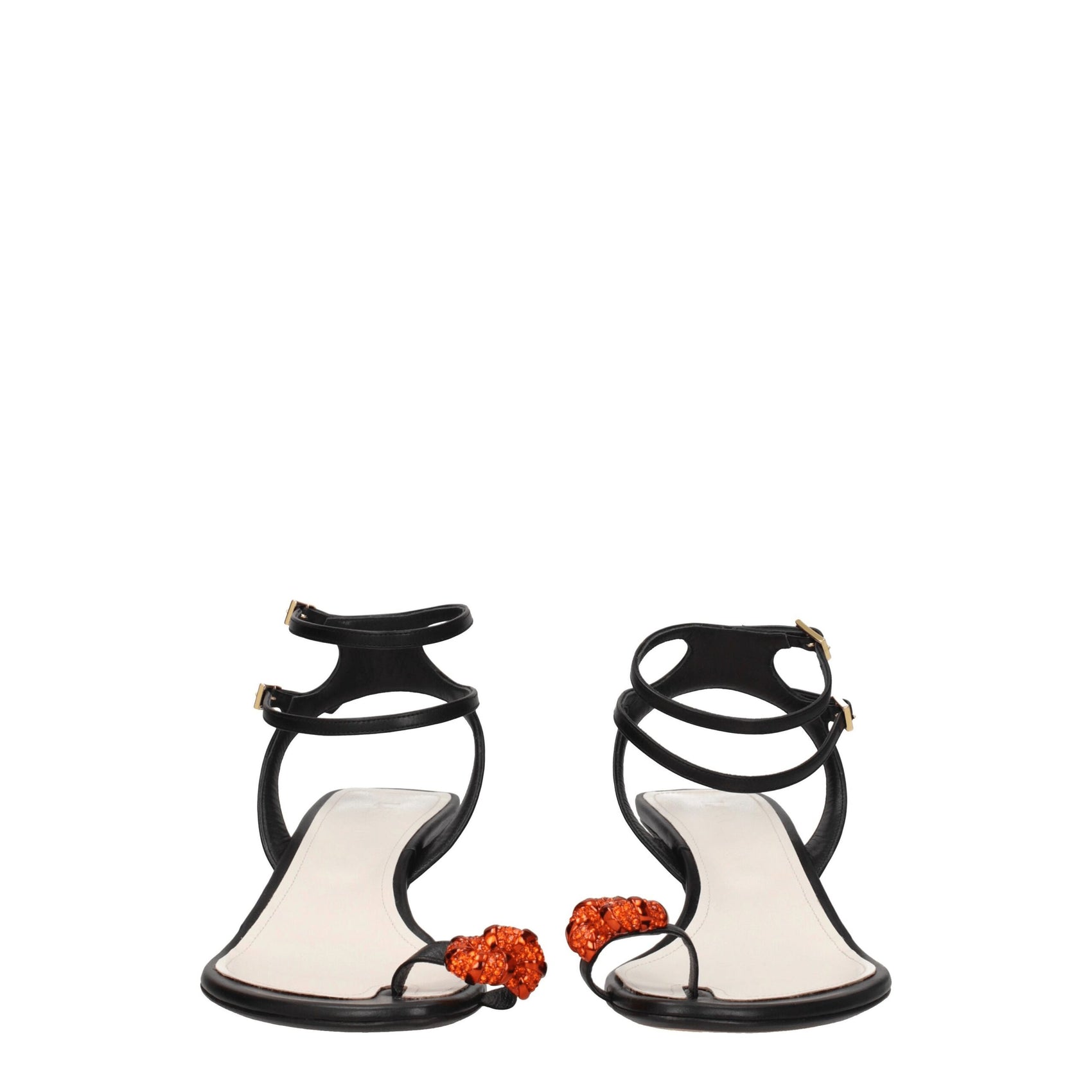 Lanvin Black Leather Stiletto Heel Sandals