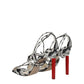 The Attico White Leather Stiletto Heels Sandals