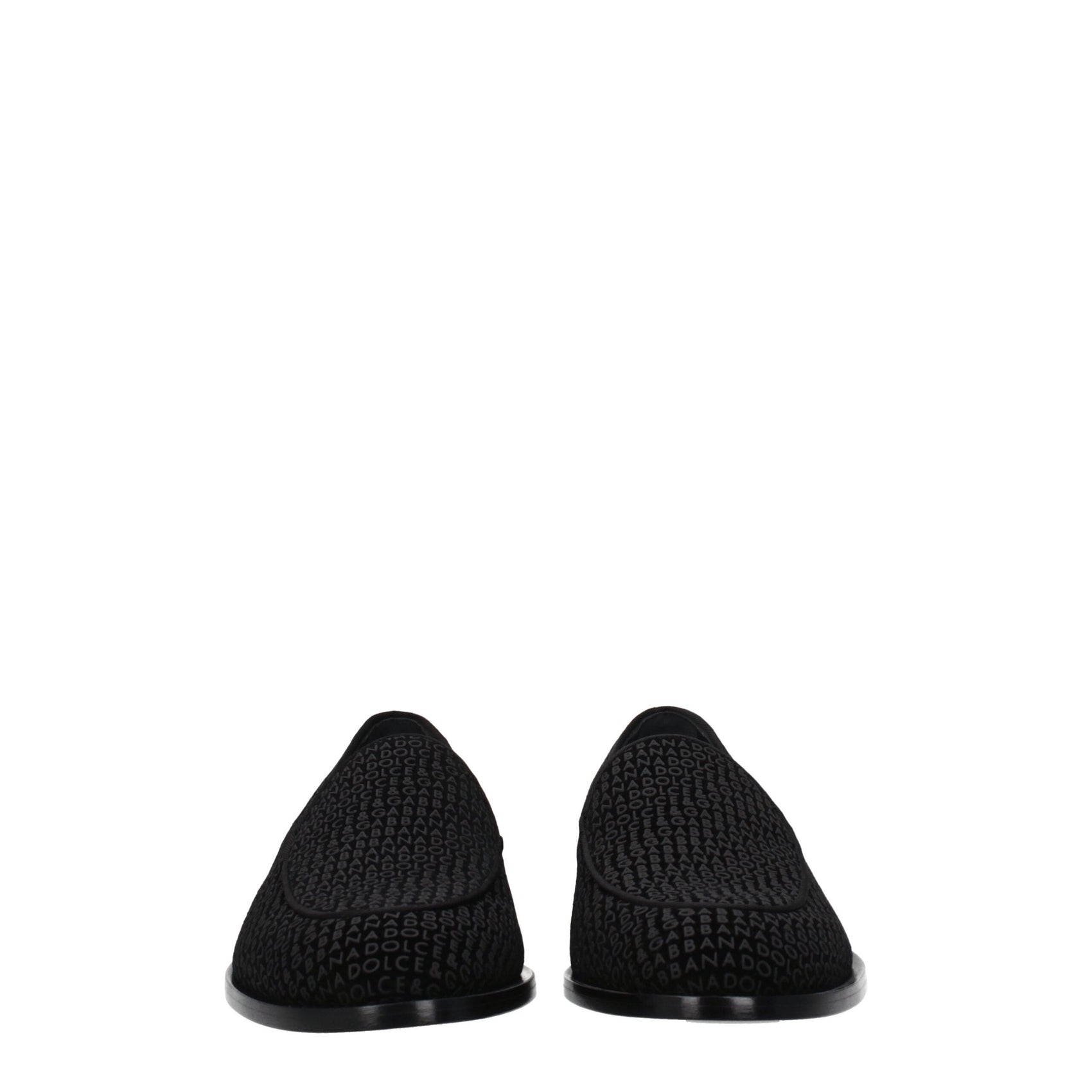 Dolce & Gabbana Black Velvet Slip-On Loafers