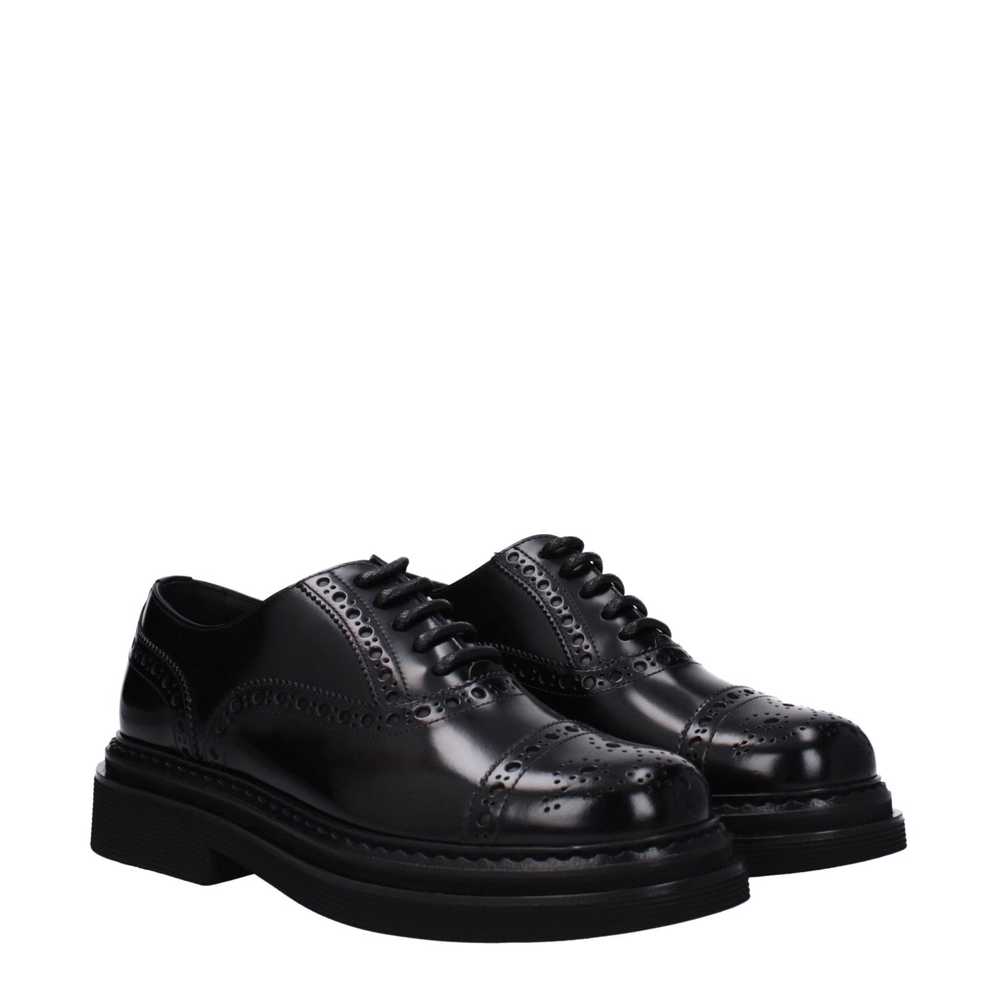 Dolce & Gabbana Black Leather Oxfords And Derbies