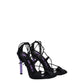 The Attico Black Fabric Stiletto Heels Sandals