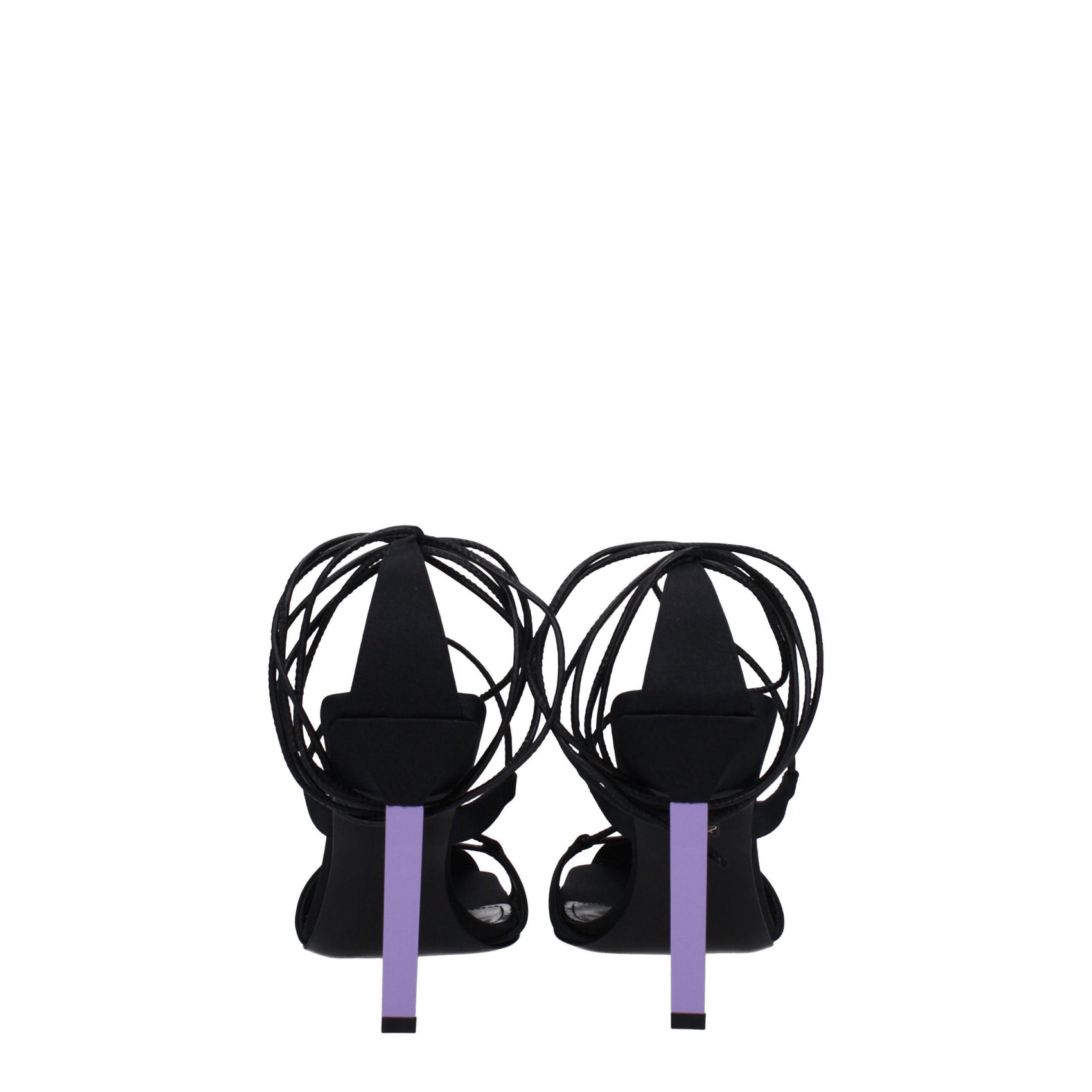 The Attico Black Fabric Stiletto Heel Sandals