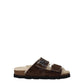Palm Angels Brown Leather Slippers Sandals
