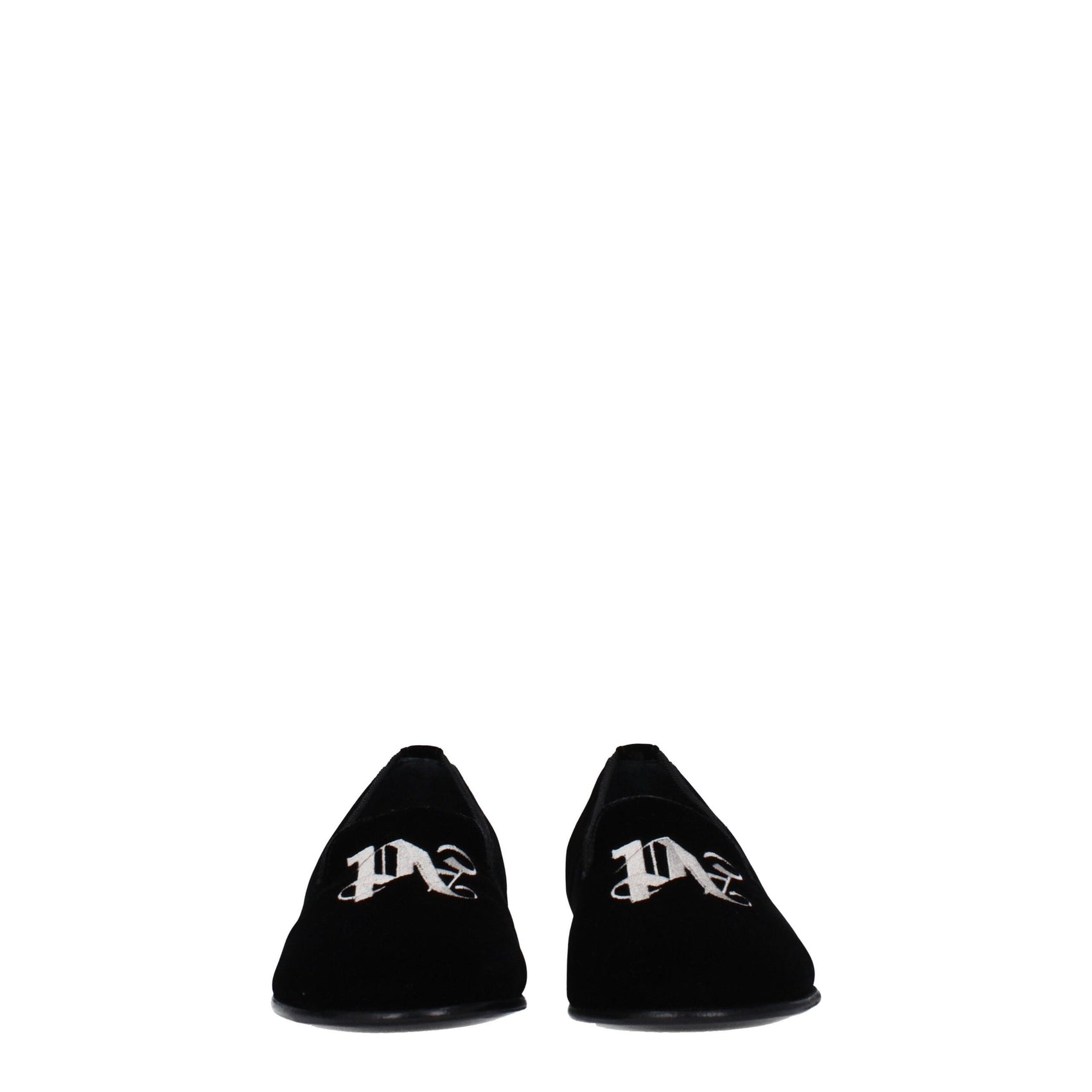 Palm Angels Black Velvet Slip-On Loafers
