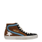 Golden Goose Brown Leather High Top Sneakers