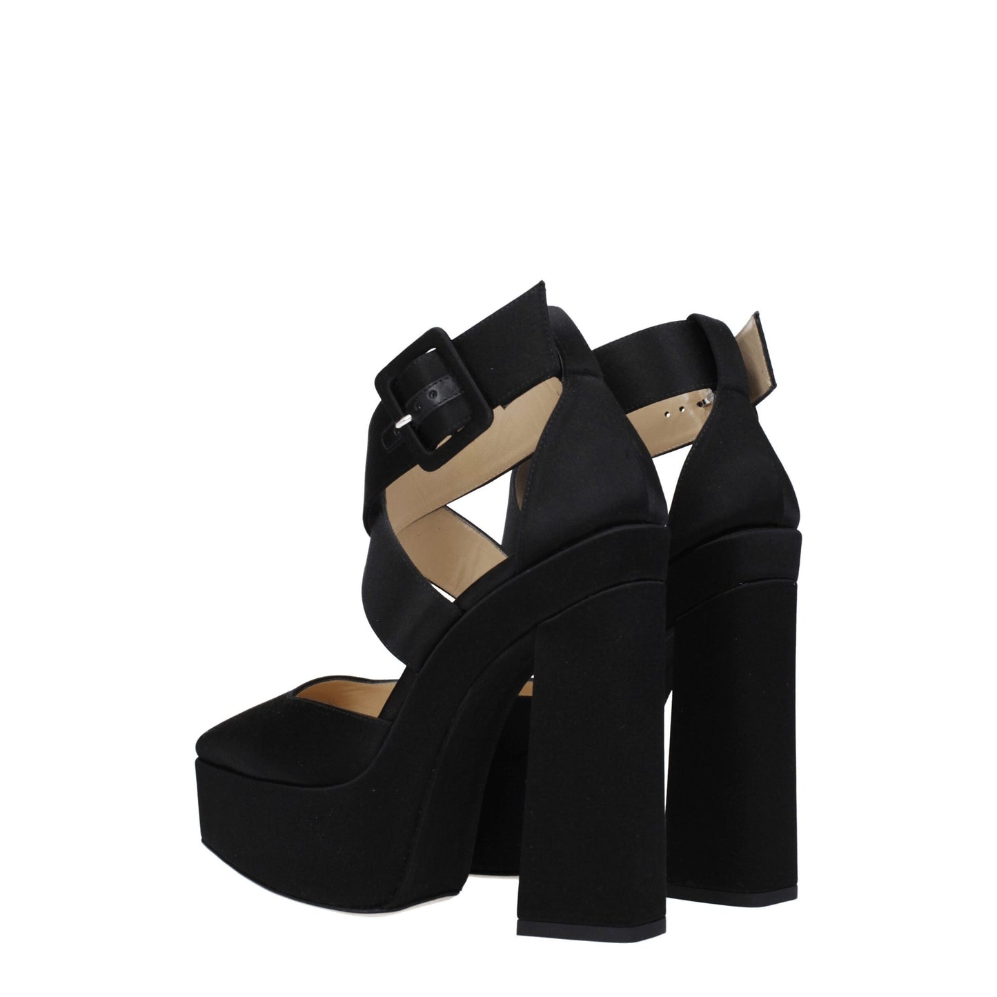 Jimmy Choo Black Satin Platforms