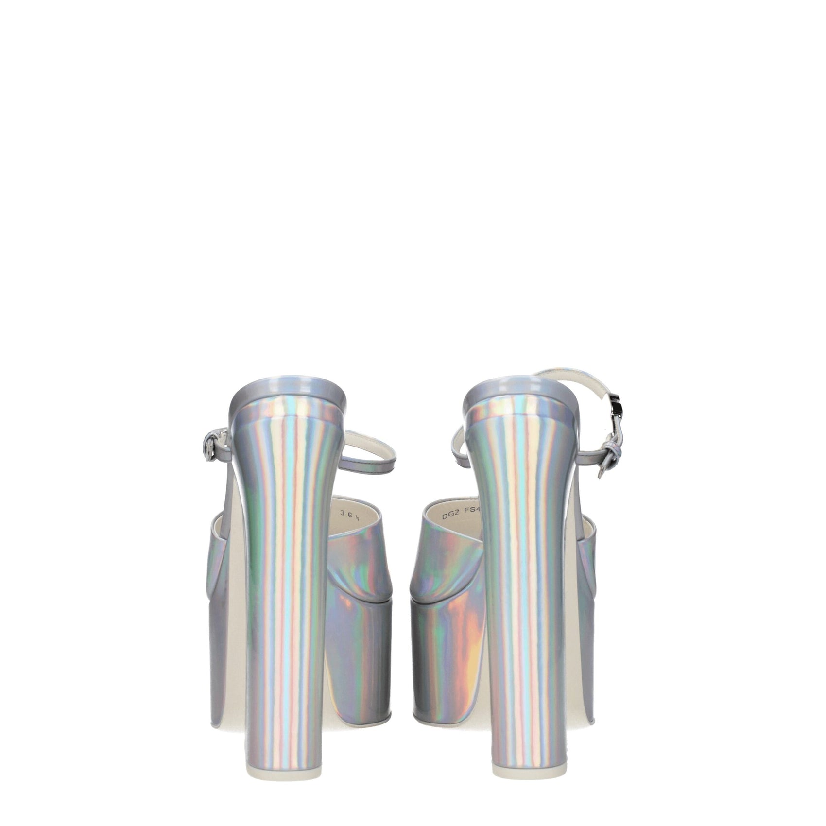 Valentino Garavani Gray Leather Platform Sandals