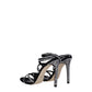 Paris Texas Black Leather Stiletto Heels Sandals