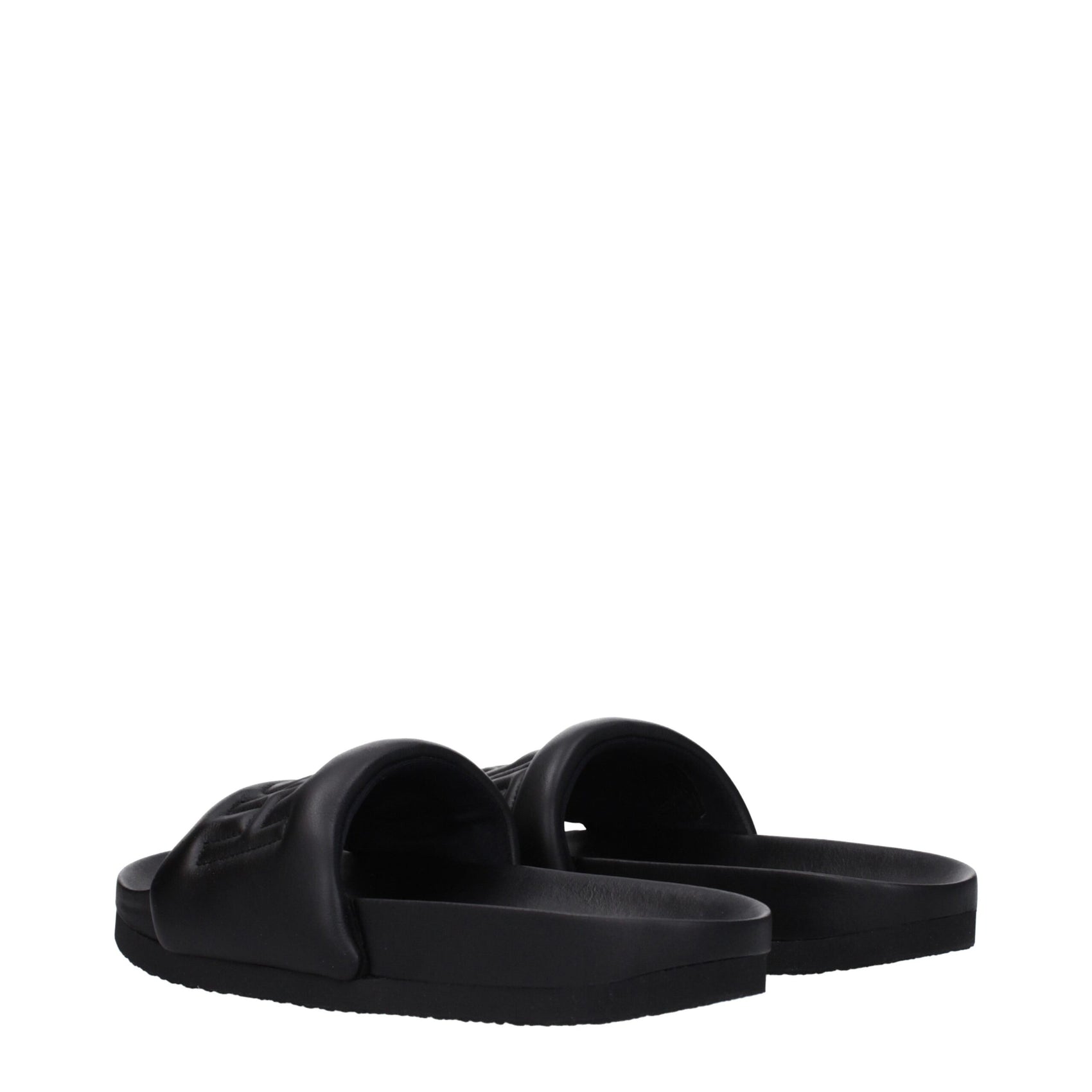 Ambush Black Leather Slippers