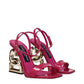 Dolce & Gabbana Pink Leather Stiletto Heels Sandals