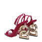 Dolce & Gabbana Pink Leather Stiletto Heels Sandals
