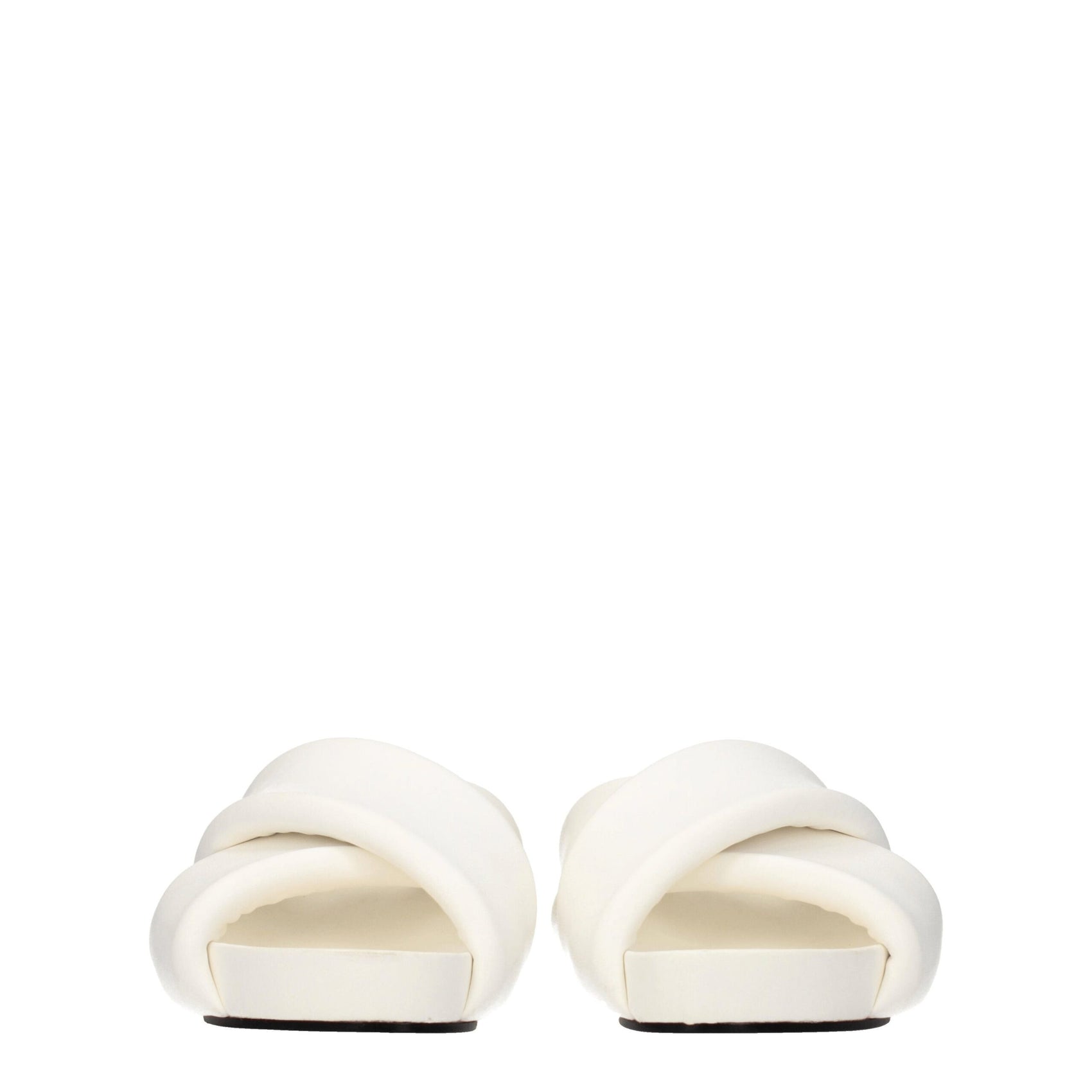 Jil Sander White Leather Slippers