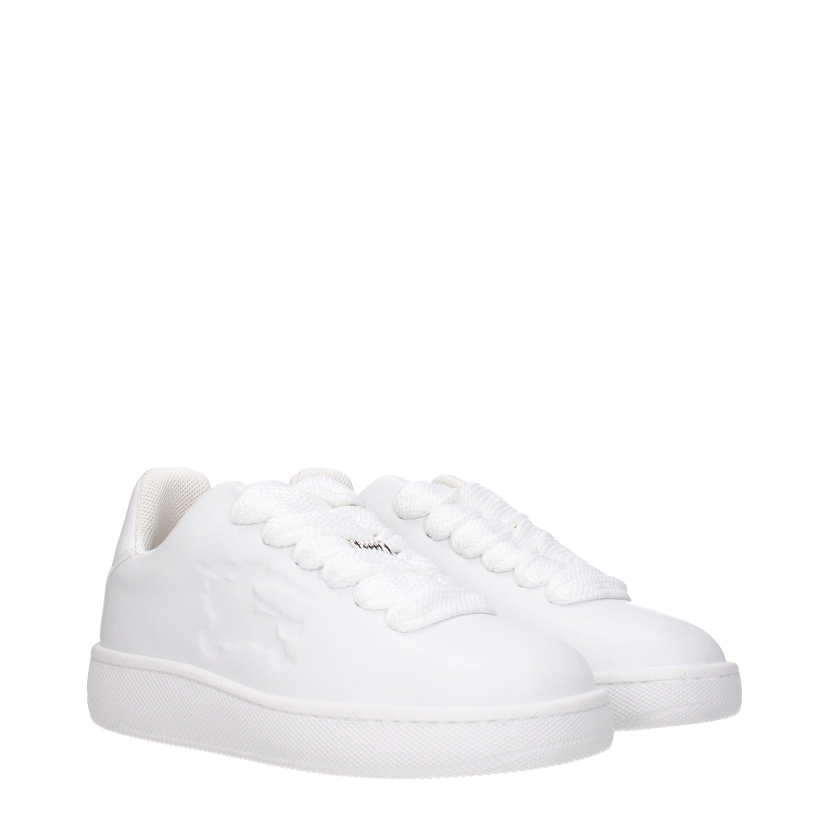 Burberry White Leather Low Top Sneakers