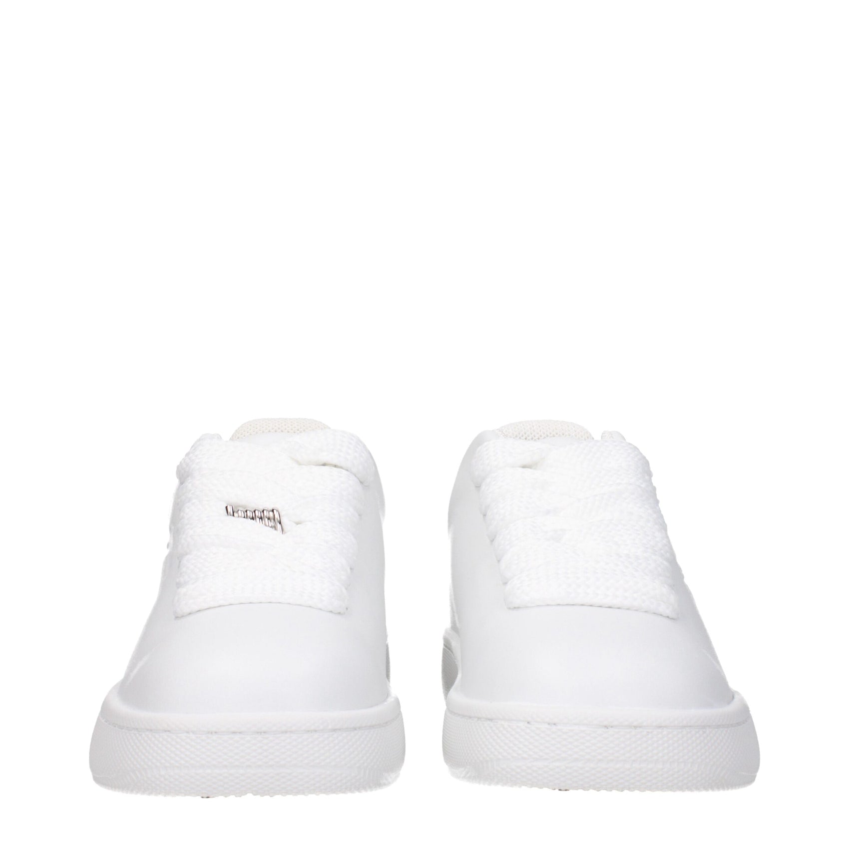 Burberry White Leather Low Top Sneakers