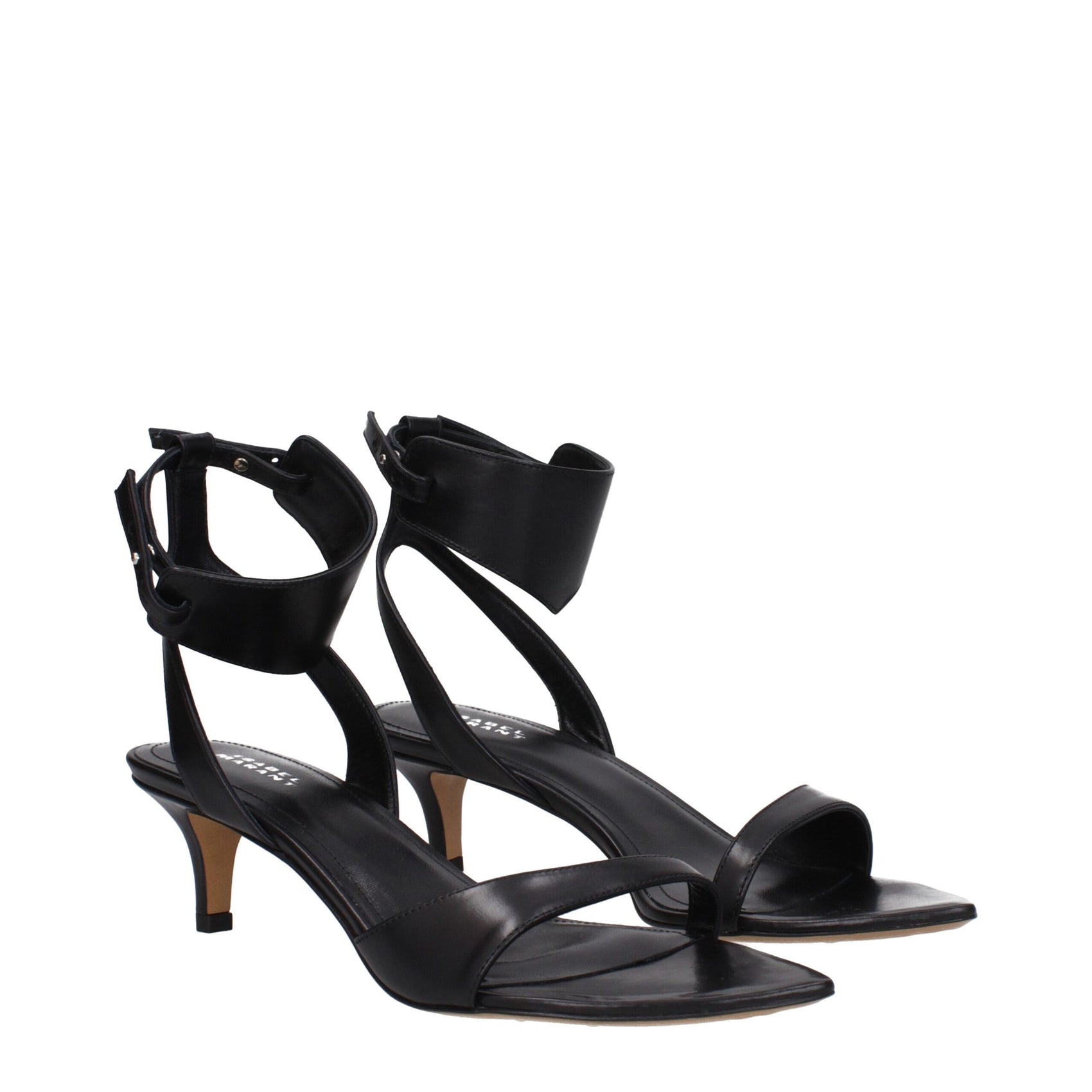 Isabel Marant Black Leather Flat Sandals