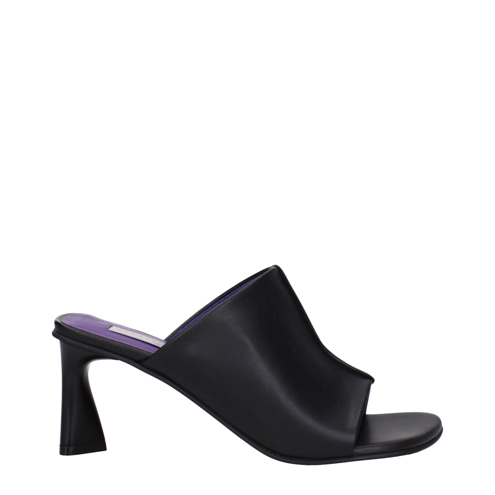 Stella McCartney Black Leather Stiletto Heels Sandals