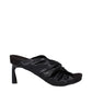 Stella McCartney Black Leather Stiletto Heels Sandals