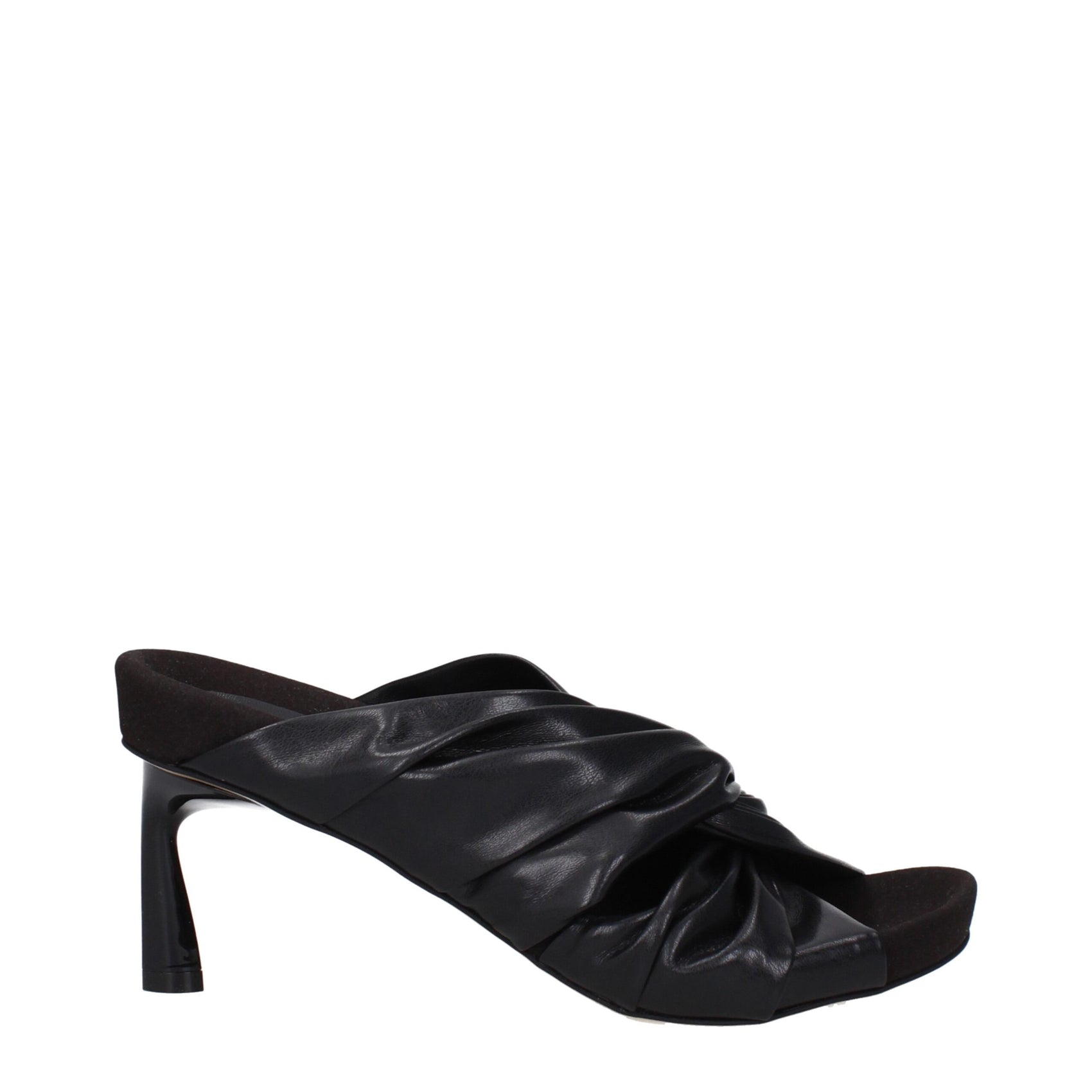 Stella McCartney Black Leather Stiletto Heels Sandals