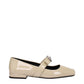 Versace Beige Leather Ballet Flats