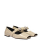 Versace Beige Leather Ballet Flats