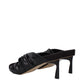 Stella McCartney Black Leather Stiletto Heels Sandals