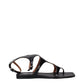 Paris Texas Black Leather Flip-Flop Sandals