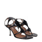 Paris Texas Black Leather Stiletto Heels Sandals