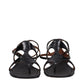 Paris Texas Black Leather Flip-Flop Sandals