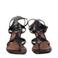 Paris Texas Black Leather Stiletto Heels Sandals