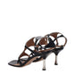 Paris Texas Black Leather Stiletto Heels Sandals
