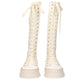 Max Mara Beige Fabric Lace-Up Boots