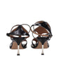 Paris Texas Black Leather Stiletto Heels Sandals