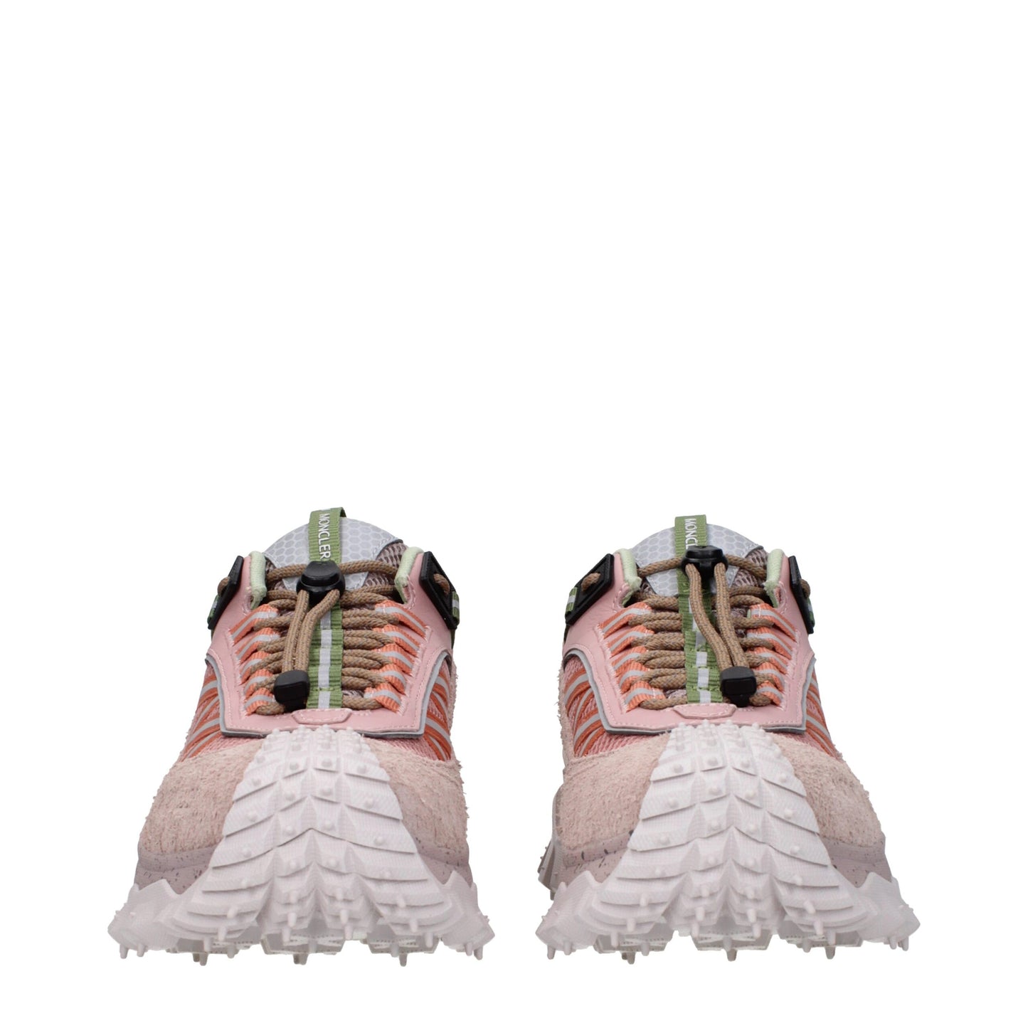Moncler Pink Leather Athletic Sneakers