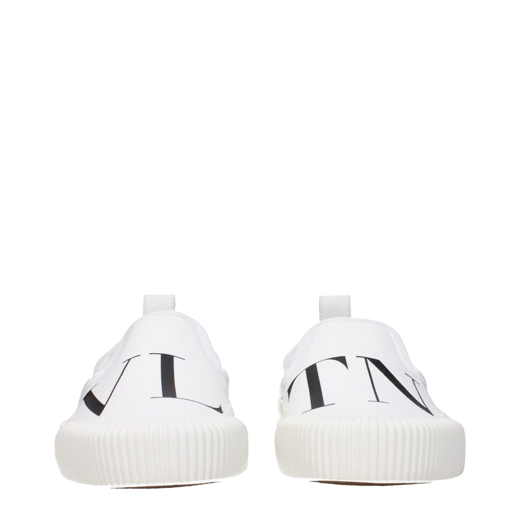 Valentino Garavani White Fabric Slip-On Loafers