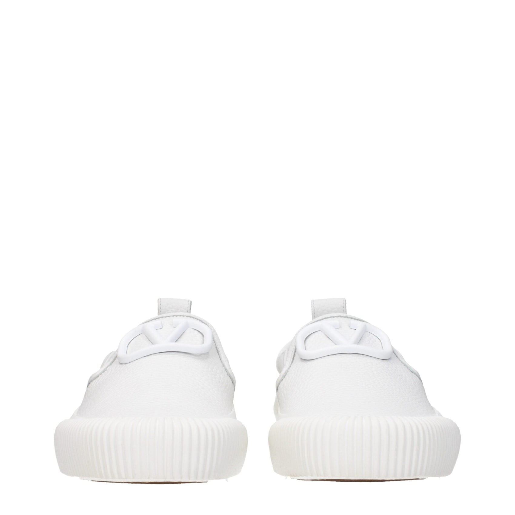 Valentino Garavani White Leather Slip-On Loafers