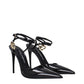 Dolce & Gabbana Black Leather Stiletto Heel Sandals
